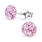 Aramat jewels ® - 925 sterling zilveren oorbellen paarse glitter