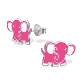 Aramat jewels ® - 925 sterling zilveren oorbellen olifant roze