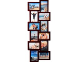 Fotolijst - Henzo - Holiday Gallery - Collagelijst voor 12 foto's - Fotomaat 10x15 cm - Donkerbruin