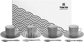 Tokyo Design Studio Nippon Black Espresso Serviesset- 4 personen - 12 stuks - Porselein