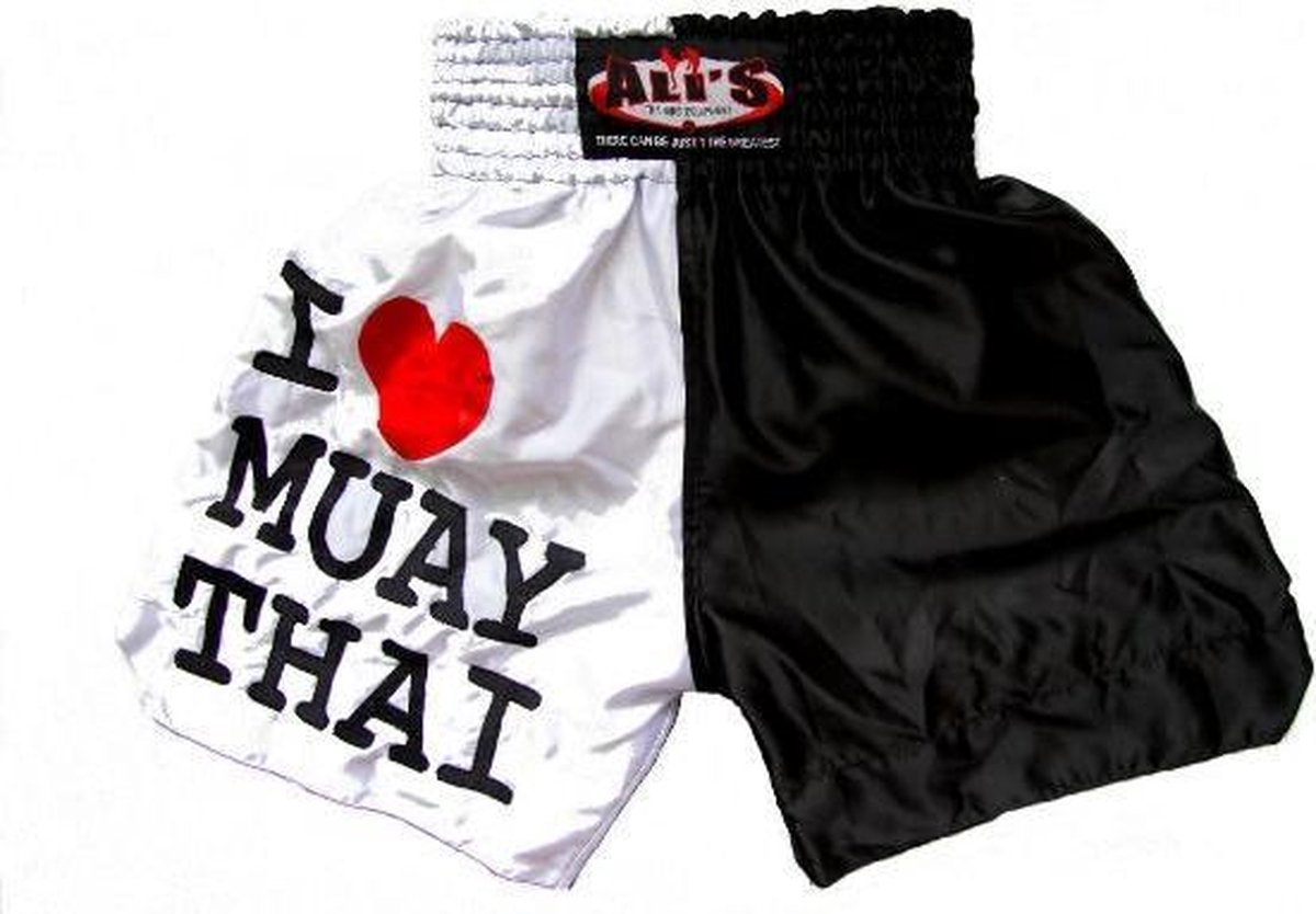 Ali's Fightgear TTBA-5 - Kickboks broekje I Love Muay Thai maat M