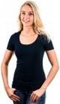 Garage 701 - Dames Bodyfit T-shirt ronde hals korte mouw navy S 95% katoen 5% elastan