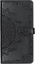 Mandala Booktype Samsung Galaxy J7 (2016) hoesje - Zwart