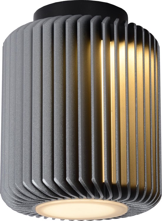 Lucide TURBIN - Tafellamp - Ø 10,6 cm - LED - 1x5W 3000K - Grijs
