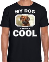 Rhodesische pronkrug honden t-shirt my dog is serious cool zwart - heren - pronkruggen liefhebber cadeau shirt M