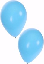 50x stuks lichtblauwe ballonnen 25 cm - Geboorte - Jongen geboren - Babyshower - Feestartikelen/versieringen