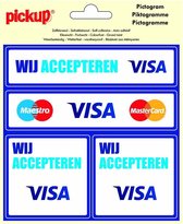 Pickup Pictogram 15x15 cm 4 op 1 - Wij accepteren Visa