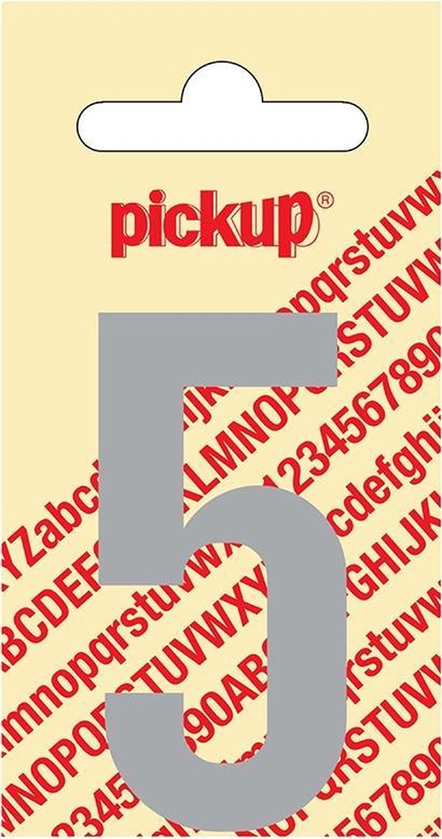 Pickup plakcijfer Nobel Lichtgrijs - 60 mm 5