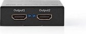 Nedis HDMI™-Splitter | 2-Poorts | HDMI™ Input | 2x HDMI™ Output | 4K@60Hz | 18 Gbps | Metaal | Antraciet