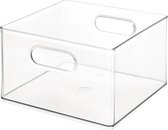 The Home Edit opbergbox stapelbaar 25x25 cm - Transparant - Stapelbaar - Large