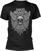 Amon Amarth Heren Tshirt -S- Grey Skull Zwart