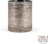 Design vaas Cilinder - Fidrio BLACK ICE - glas, mondgeblazen bloemenvaas - diameter 13,5 cm hoogte 16,5 cm