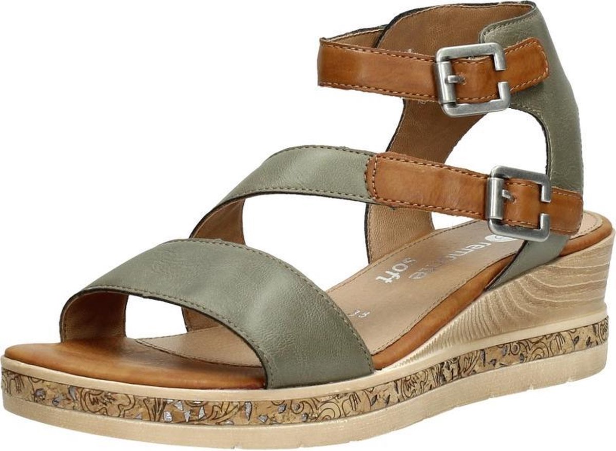 Remonte Dames sandalen Sandalen Plat - groen - Maat 40 | bol.com