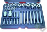 Torx bit dop set, 30 delig, seneca, 1/4, 3/8, 1/2 duims ansluiting