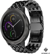 Stalen Smartwatch bandje - Geschikt voor bandje Garmin Venu / Vivoactive 3 / Vivomove HR / Venu SQ / Forerunner 245 / 64 bandje - Draak band staal metalen bandje - Zwart