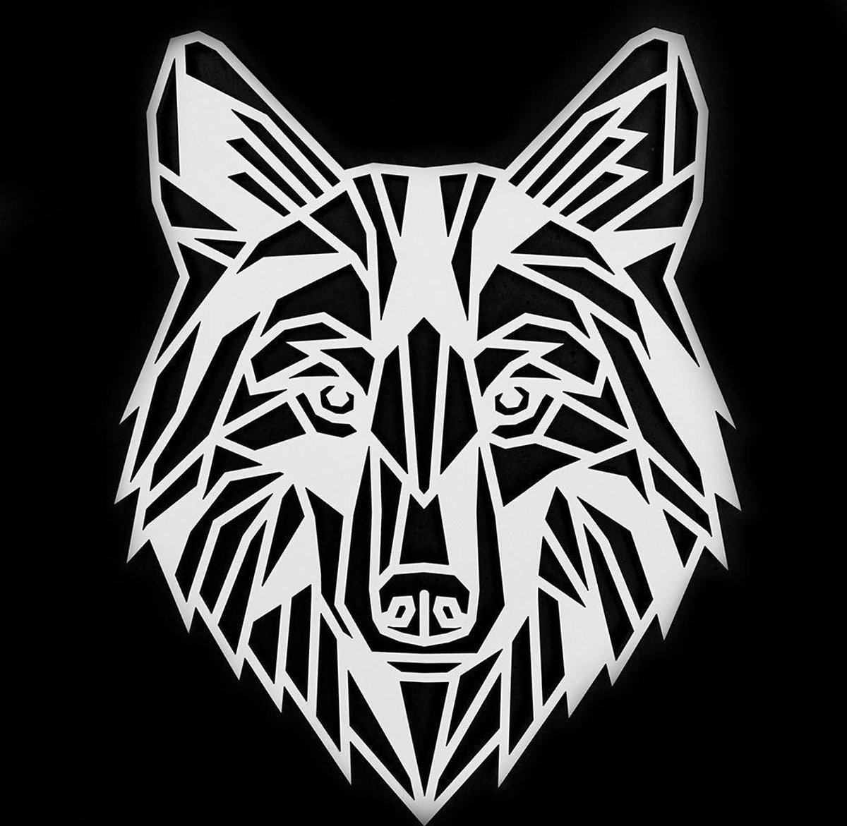 Houten Dierenkop • Houten Wolf • Dierenkop Wolf • Klein • Wit MDF • Houten Dier • Wandecoratie