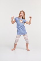 Woody pyjama meisjes - blauw - cavia - 211-1-BAB-S/889 - maat 98