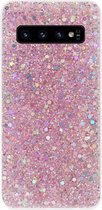 ADEL Premium Siliconen Back Cover Softcase Hoesje Geschikt voor Samsung Galaxy S10 Plus - Bling Bling Roze