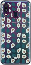 6F hoesje - geschikt voor Samsung Galaxy A40 -  Transparant TPU Case - Avocado's #ffffff