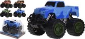 Free And Easy Monstertruck Frictiemotor Blauw 14 Cm