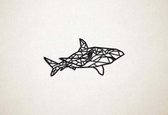 Wanddecoratie - Haai 2 - XS - 14x29cm - Zwart - muurdecoratie - Line Art