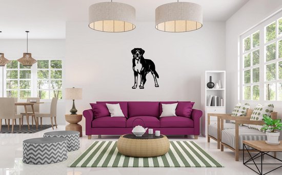 Décoration murale - Chien - Bouvier Suisse 1 - S - 58x40cm - Zwart - décoration murale - Line Art