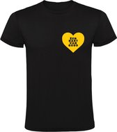 Een hart van goud Heren t-shirt | liefde | respect | oorkonde | love |relatie | cadeau | kado | Zwart