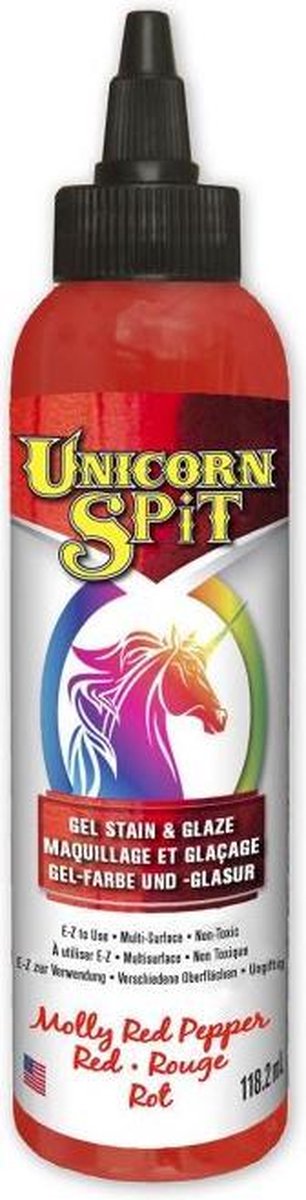 Eclectic Unicornspit - Gel Stain & Glaze - 118,2ml - Molly red pepper - Rood