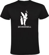 Drinkerbell Heren t-shirt | peter pan | dames | vrouwen | bitches | alcohol | wijnen | kado | Zwart