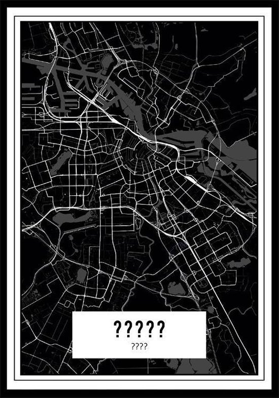 Je eigen gepersonaliseerde City Map Dark (stadsposter)