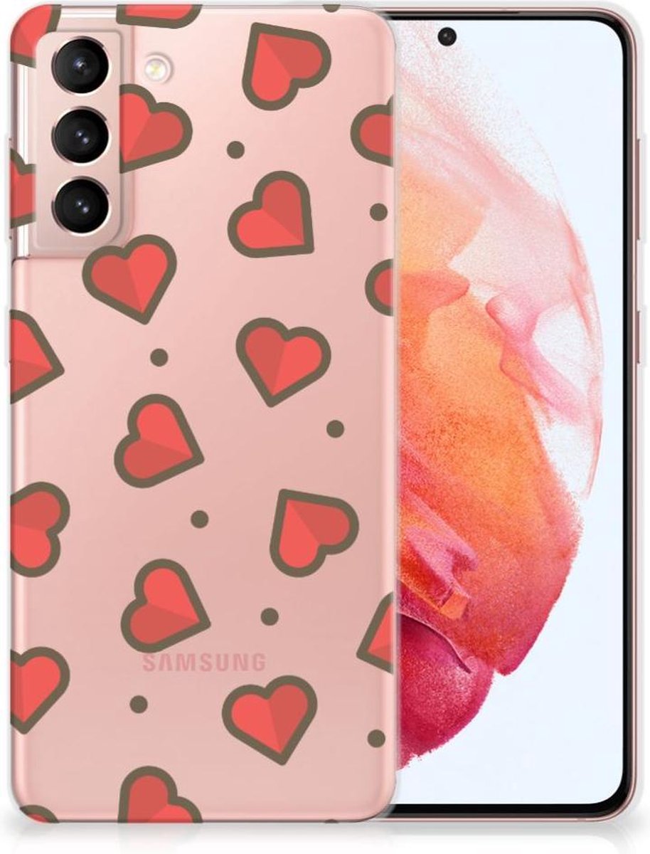 Back Cover voor Samsung Galaxy S21 TPU bumper Hearts