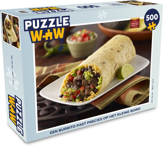 Puzzel 500 stukjes Burritos - Een burrito past precies op het kleine bord -  PuzzleWow... | bol.com