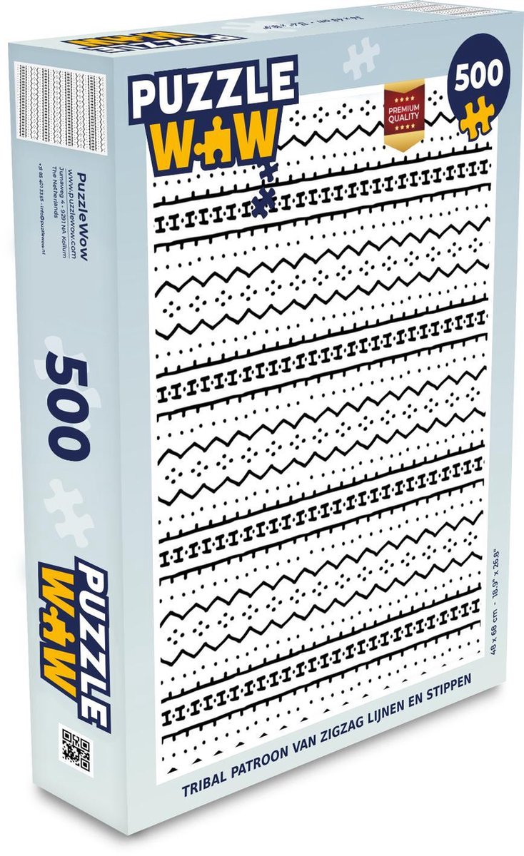 Leven van Noord Amerika kiem Puzzel 500 stukjes Tribal patroon - Tribal patroon van zigzag lijnen en  stippen puzzel... | bol.com