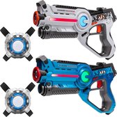 Pistolets laser Active Light Battle - Wit/ Blauw + 2 Cardigans de jeu laser - Paquet de 2