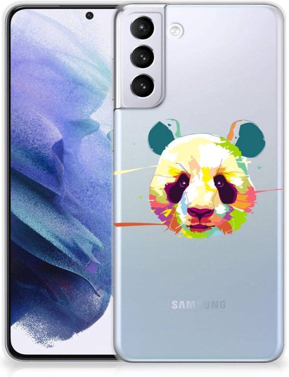 Back Cover voor Samsung Galaxy S21 Plus Telefoonhoesje met Naam Panda Color