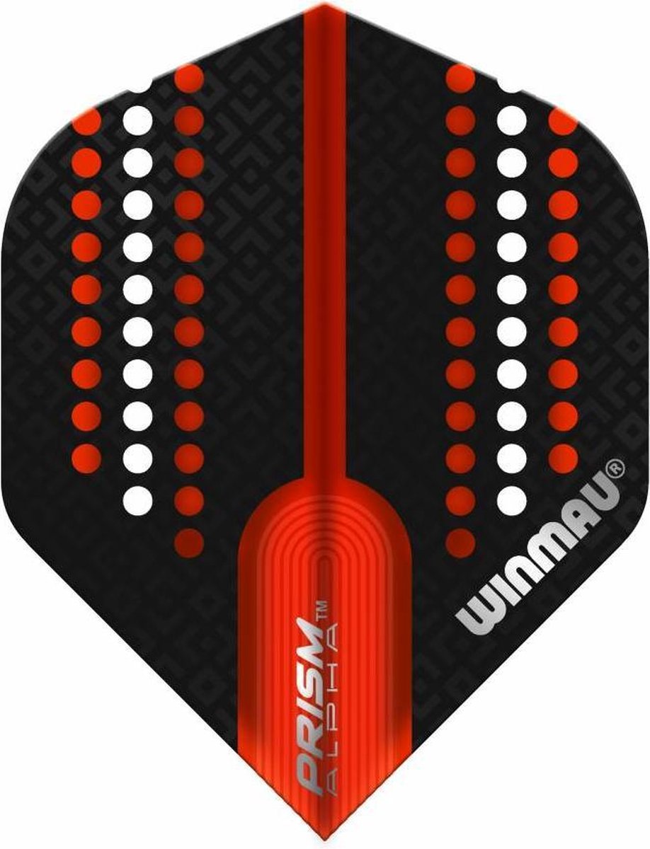 WINMAU - Prism Alpha Zwart en Rood Dartvluchten - 1 set per pakket (3 vluchten in totaal)