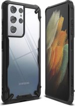 Ringke Fusion X Backcover Samsung Galaxy S21 Ultra hoesje - Zwart