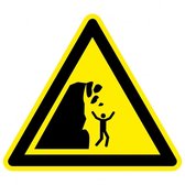 Waarschuwingssticker instabiele klif - ISO 7010 - W053 25 mm - 10 stuks per kaart