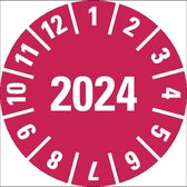 Keuringssticker met heel jaartal, boekje 15 mm - 420 per boekje 2024