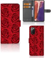 GSM Hoesje Geschikt voor Samsung Galaxy Note 20 Mobiel Bookcase Red Roses