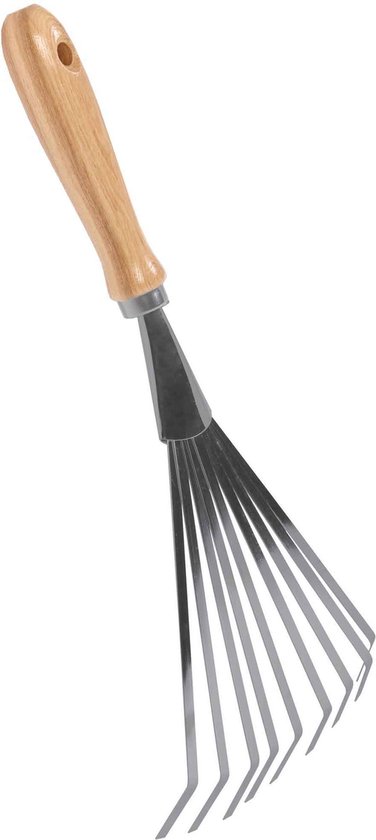 Talen Tools – Handbladharkje – 9 tanden – Verzinkt staal – Essenhouten handvat