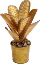 PTMD  xavier goud ijzer pot met palm rond recht s