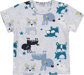 Dirkje jongens baby T-shirt grijs hond  maat 74