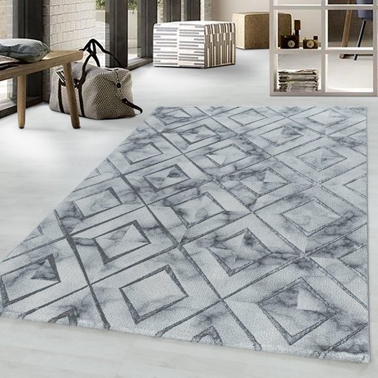Argent Carpet Low Pile Rug Omid Perfect Symmetry - 200x290cm - Moderne - Salon - Salon - Chambre - Salle à manger