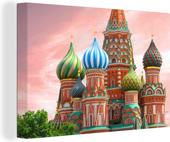 Canvas Schilderij Kathedraal in Rusland - 30x20 cm - Wanddecoratie