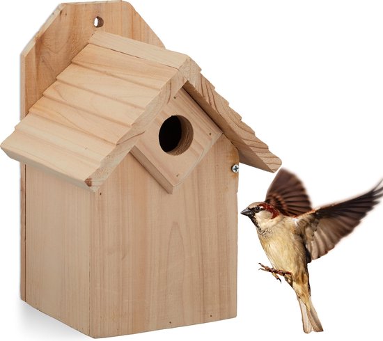 Ontkennen opleiding Woordvoerder Relaxdays vogelhuisje hangend - nestkastje hout - vogelhuis pimpelmees -  tuindecoratie | bol.com