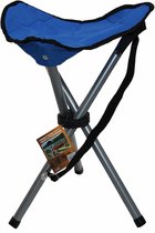Blauwe opvouwbare lichtgewicht campingkruk/visserskruk 31 x 50 cm - Outdoor/vakantie - Inklapbaar stoeltje/krukje