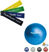 Tunturi - Fitness Set - Weerstandsbanden 4 stuks - Gymball Blauw 55 cm