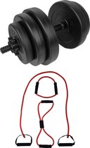 Tunturi - Fitness Set - Vinyl Halterset 15 kg - Tubing Set Rood