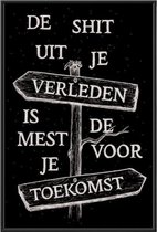Kuotes Art - Canvas Schilderij - Shit uit het verleden - Muurdecoratie - 80 x 120 cm